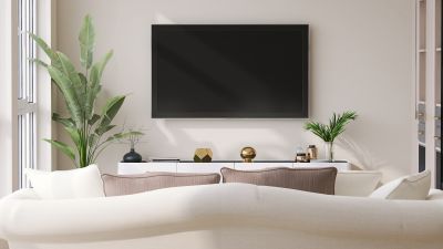 Wall-mounted TV in Living Room